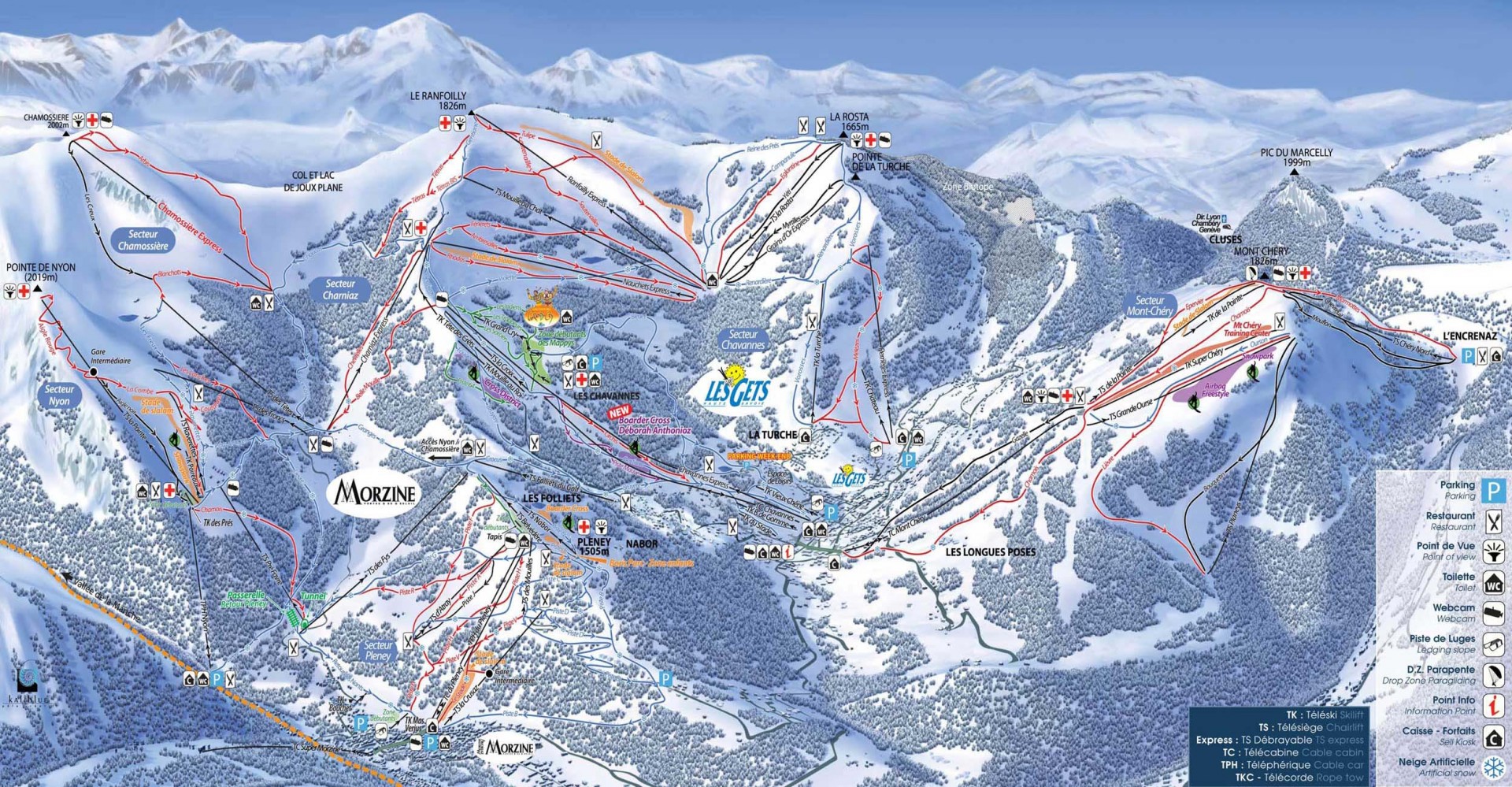 Plan des Pistes des Gets