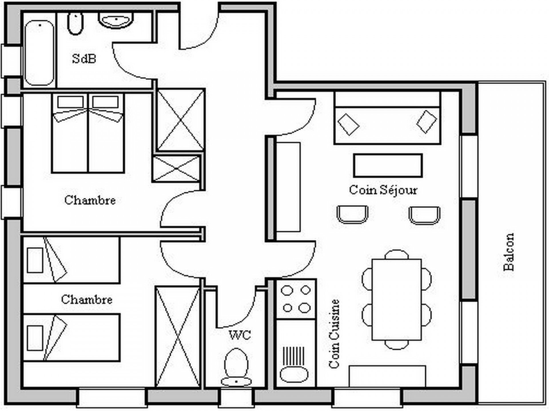 location-appartement 5 personnes-Les Gets